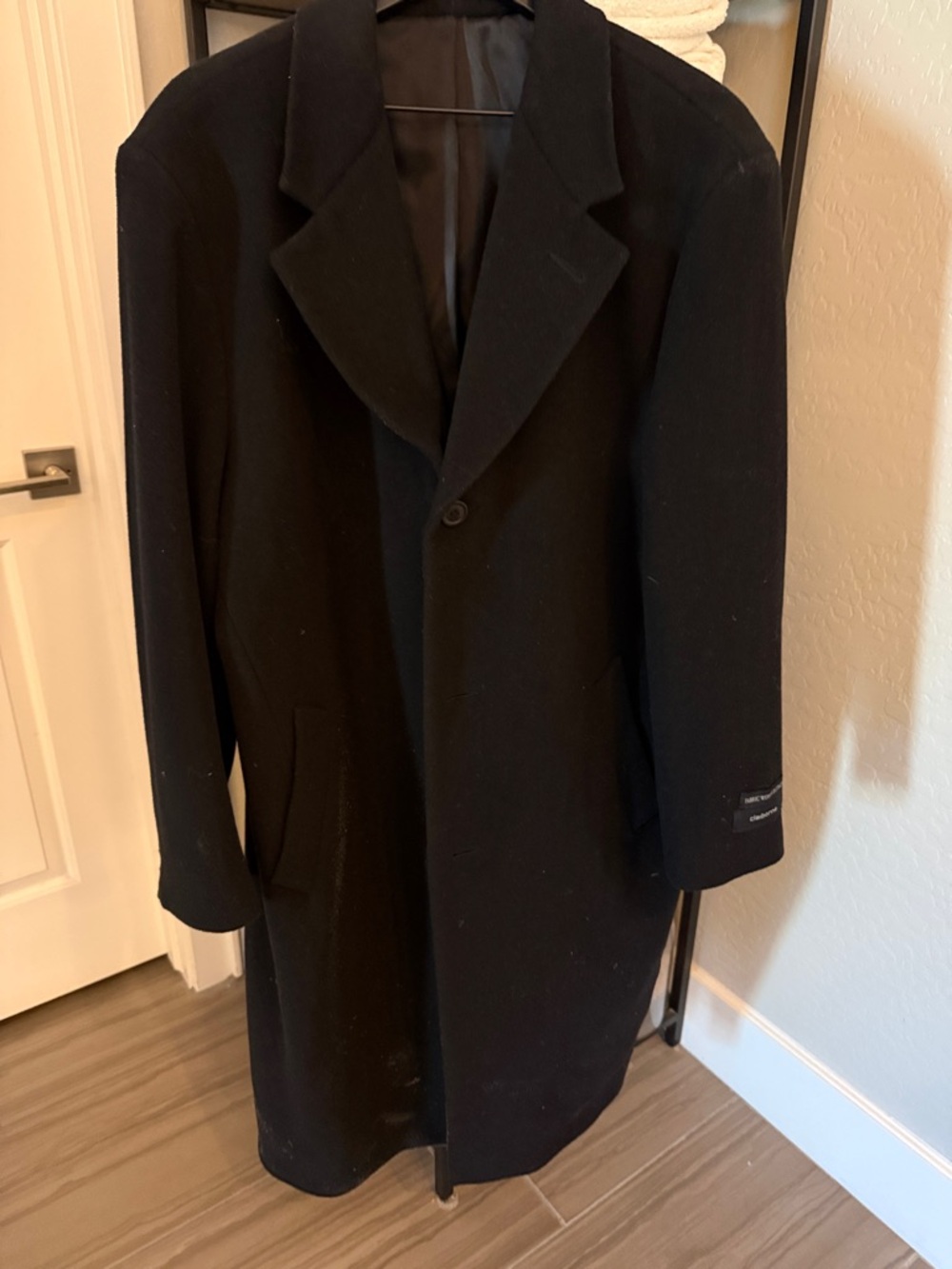 Claiborne Black Single-Breasted Wool Pea Coat
